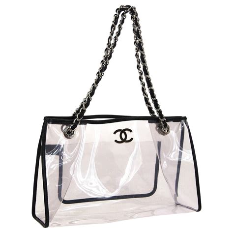 chanel clear tote bag|chanel tote shopper bag.